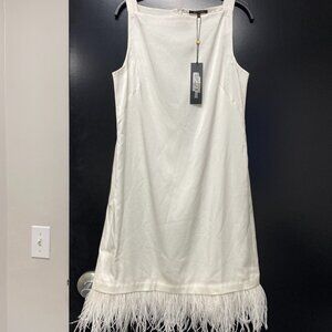 Kobi Halperin Isla Dress With Feather Trim. Size M
